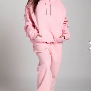 COMFRT Airplane Mode Pink Hoodie and Sweatpants MATCHING SET